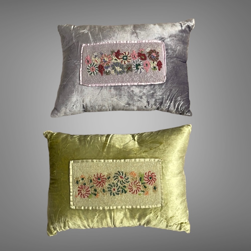 Vintage Beaded Throw Pillows